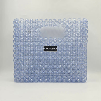 Handgemaakte blauwe kralentas Capri van Armona – luxe accessoire met kralen - handgemaakt design